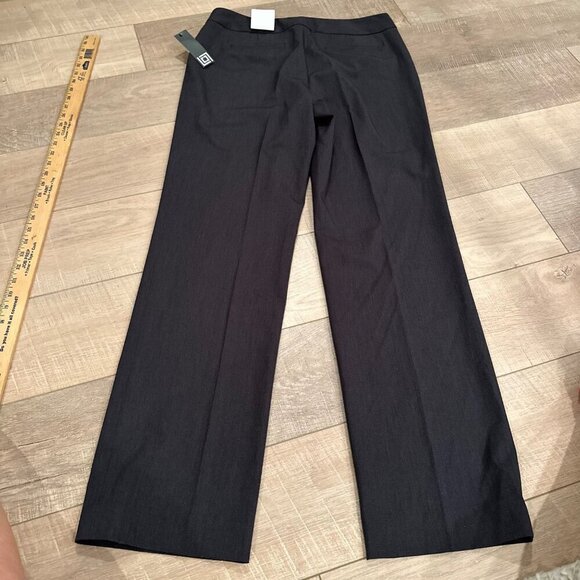 LIZ CLAIBORNE WOMENS AUDRA 10 LONG PANTS CHARCOAL HEATHER STRAIGHT LEG - Picture 10 of 12